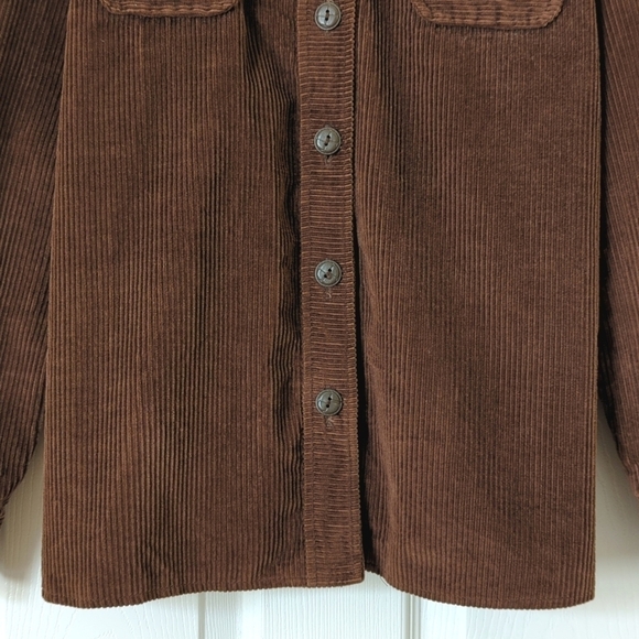 Mr. Dino 70's Vintage Wide Wale Corduroy Button Down Shirt Shacket Brown 12 - Picture 8 of 12
